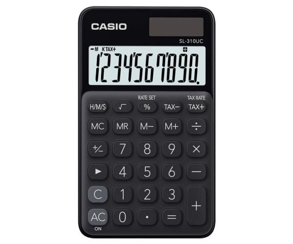 Casio SL-310UC - Kalkulator - 10 sifre - solcellepanel, batteri - svart