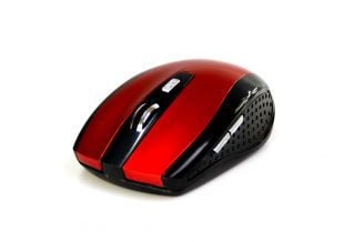 Media-Tech Raton Pro R MT1113R - Mus - høyre- og venstrehåndet - optisk - 5 knapper - trådløs - 2.4 GHz - USB trådløs mottaker - rød