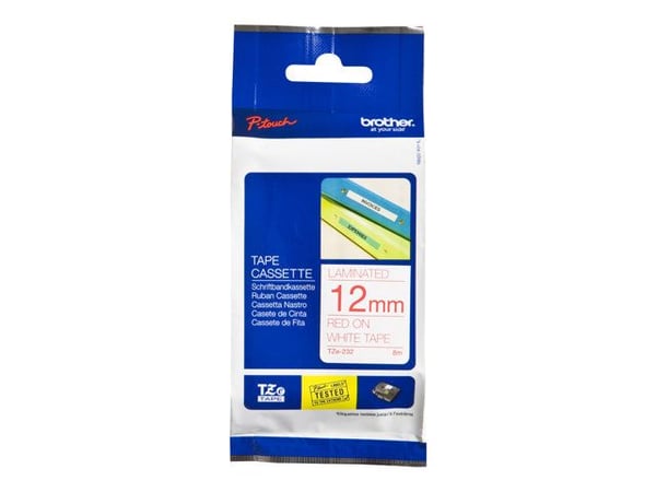 Brother TZe-232 - rød på hvid 12mm x 8m