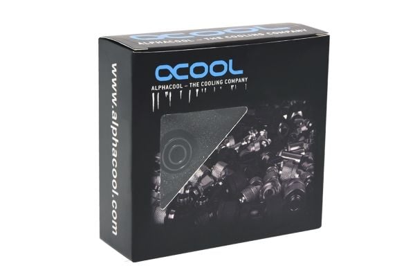 Alphacool 17454, Svart, Festesett, Messing, 1/4", 24 mm, 1,8 cm