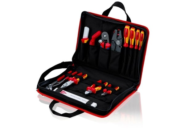 Knipex 00 21 11, Sort, Rød, Polyester, 8 lommer, 410 mm, 290 mm, 60 mm