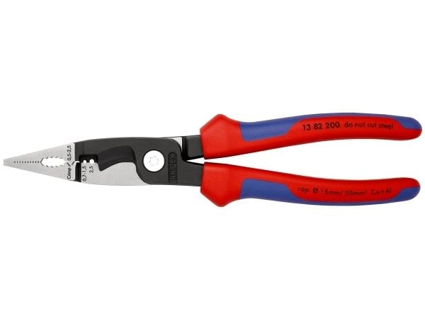 Knipex 13 82 200, Kärkipihdit, Terästä, Muovi, Sininen, Punainen, 200 mm, 280 g