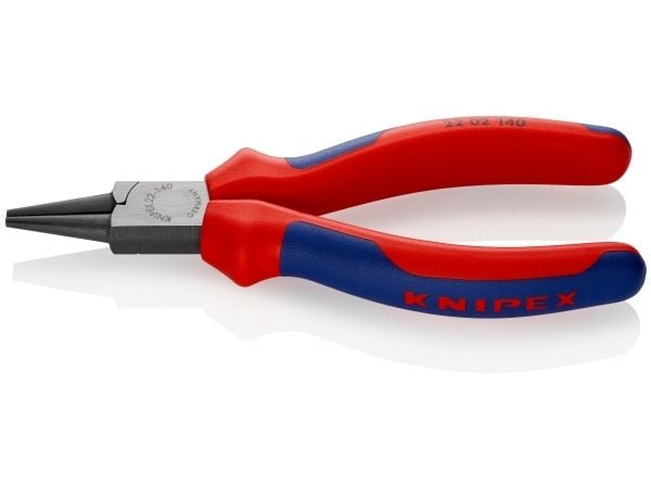 Knipex 22 02 140, Nåltänger, Kromvanadinstål, Plast, Blå, Röd, 140 mm, 129 g