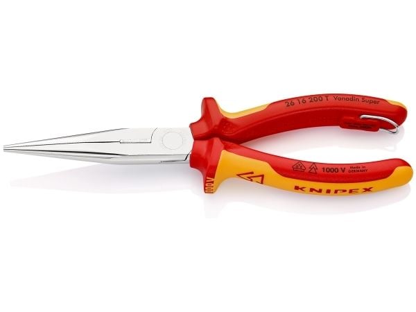 Knipex 26 16 200 T VDE litteät pyöreät pihdit 200 mm Knipex 26 16 200 T VDE litteät pyöröpihdit 200 mm