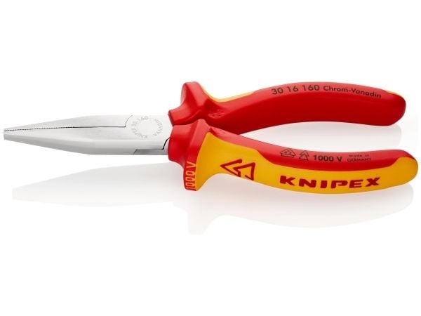 Knipex 30 16 160, Nesetang, 5 mm, 4,65 cm, Stål, Rød, Gult, 160 mm