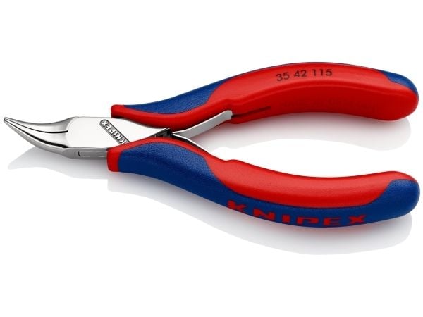 Knipex 35 42 115 SB Elektroniikka- ja hienomekaniikka Litteäkärkiset pihdit 45° taivutettu 115 mm