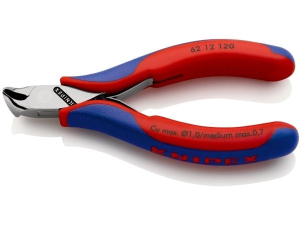 Knipex 62 12 120, Endekuttende tang, Stål, Plast, Blå, Rød, 120 mm, 93 g