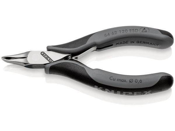 Knipex 64 62 120 ESD, Skjæretang, Stål, Plast, Svart, Grå, 120 mm, 70 g