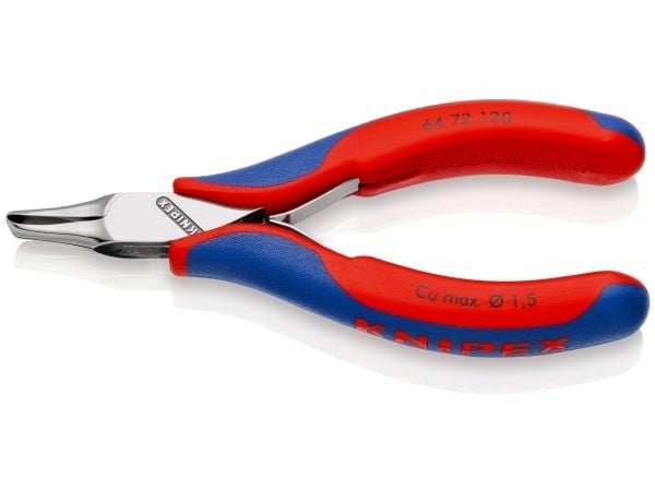 Knipex 64 72 120, Endekuttende tang, Stål, Blå, Rød, 120 mm, 95 g