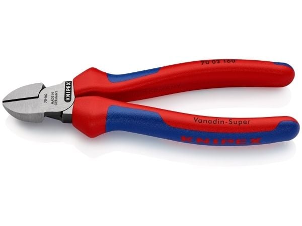 Knipex KP-7002160, Handdriven kabelavbitare, Blå, Röd, Stål, Blå, Röd, Rostfritt stål, 62 HRC, 4 mm