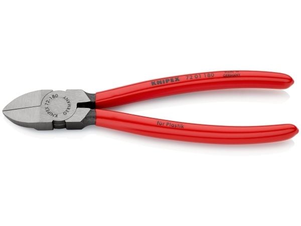 Knipex 72 01 180, Avbitartång, Kromvanadinstål, Plast, Röd, 180 mm, 193 g
