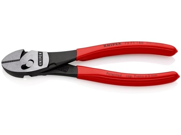 Knipex TwinForce, Avbitartång, Kromvanadinstål, Plast, Röd, 180 mm, 255 g