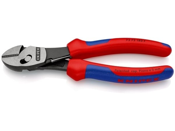 Knipex TwinForce, Diagonal tang, Kromvanadiumstål, Plast, Blå, Rød, 180 mm, 280 g