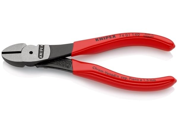 Knipex 74 01 140, Diagonal tang, Kromvanadiumstål, Plast, Rød, 140 mm, 131 g
