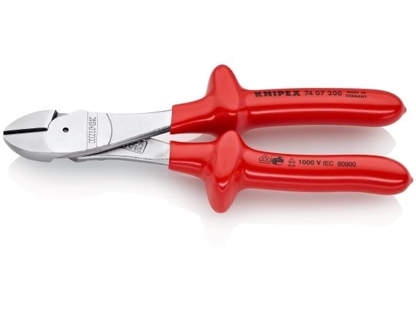 Knipex 74 07 200, Diagonal tang, Kromvanadiumstål, Plast, Rød, 200 mm, 328 g
