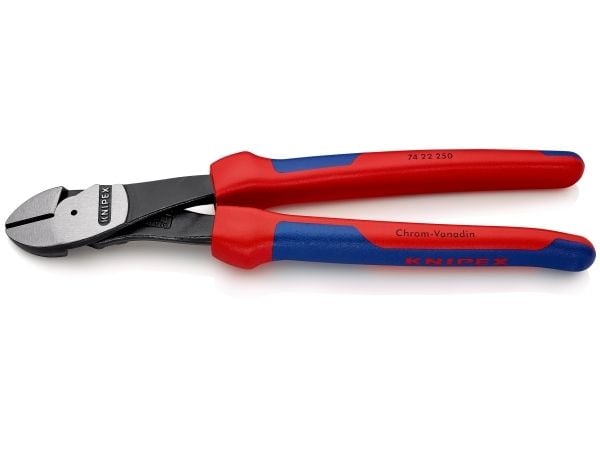 Knipex 74 22 250, Diagonal tang, Kromvanadiumstål, Plast, Blå, Rød, 250 mm, 437 g