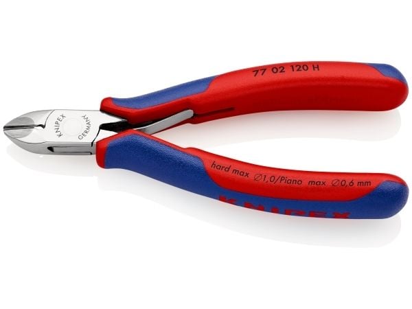Knipex 77 02 120 H, Diagonal tang, Plast, Blå, Rød, 120 mm, 85 g
