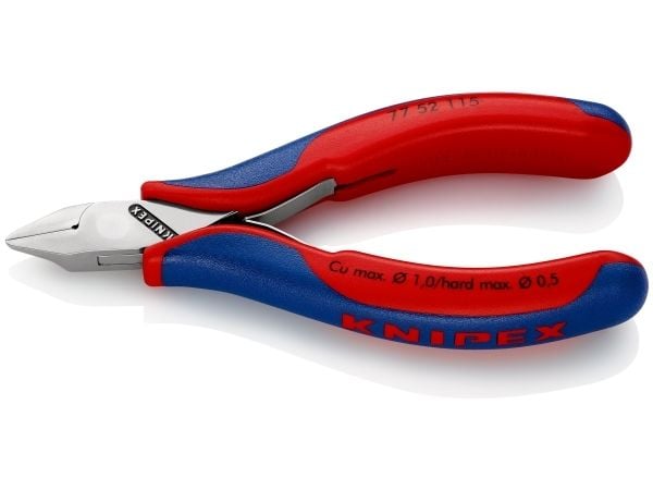 Knipex 77 52 115, Avbitartång, Stål, Plast, Blå, Röd, 115 mm, 77 g