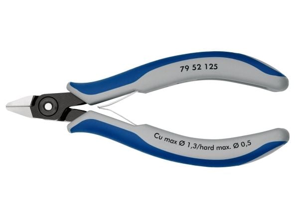 Knipex 79 52 125, Diagonal tang, Kromvanadiumstål, Plast, Blå, Grå, 125 mm, 58 g