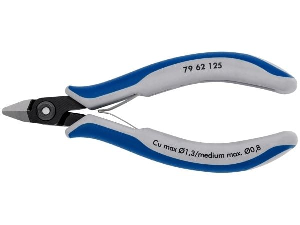 Knipex 79 62 125, Diagonal tang, Kromvanadiumstål, Plast, Blå, Grå, 125 mm, 58 g