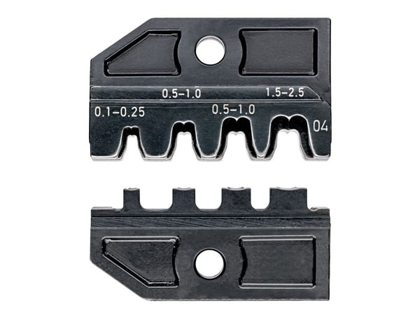 Knipex 97 49 04 97 49 04 97 49 04 97 49 04 Puristusinsertti Eristämättömät, avoimet liittimet Liittimen leveys 2,8 /4,8 mm 0,1 - 2,5 mm² Sopii tuot...