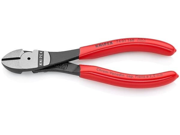 Knipex 74 01 160, Diagonal tang, Kromvanadiumstål, Plast, Rød, 160 mm, 178 g