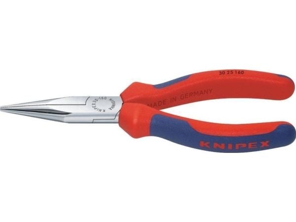 Knipex 30 25 160, Nesetang, 2,5 mm, 5 cm, Stål, Blå, Rød, 160 mm