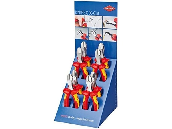 Knipex X-Cut, Diagonal tang, Kromvanadiumstål, Plast, Oransje, Rød, 160 mm, 175 g