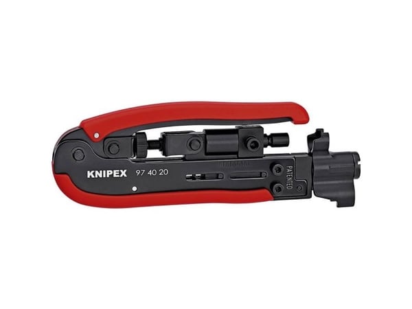 Knipex 97 40 20 SB Puristustyökalu Sopii f-liittimille, BNC-liittimille, RCA-liittimille RG59, RG6, RG11