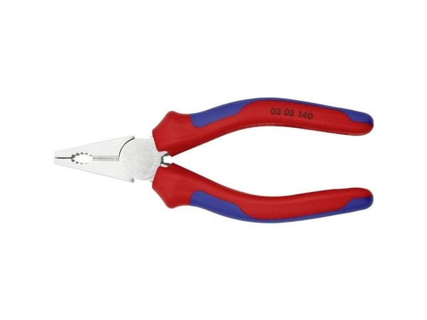 Knipex 03 05 140, Kombinasjonstang, Stål, Plast, Blå, Rød, 140 mm, 139 g