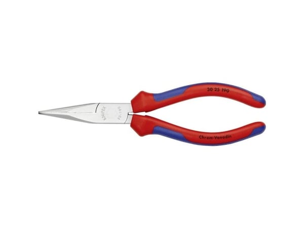 Knipex 30 25 190, Nesetang, 2,4 mm, 5 cm, Stål, Blå, Rød, 190 mm