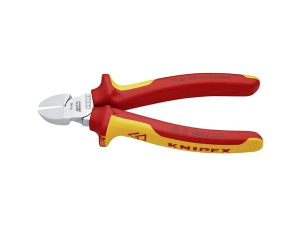 Knipex 70 26 160, Avbitartång, Kromvanadinstål, Plast, Orange, Röd, 160 mm, 216 g