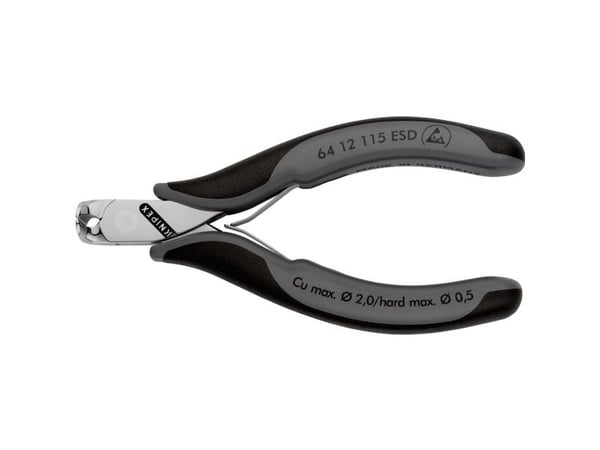 Knipex 64 12 115 ESD, tang, stål, plast, svart, grå, 115 mm, 94 g