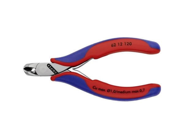Knipex 62 12 120, Endekuttende tang, Stål, Plast, Blå, Rød, 120 mm, 93 g