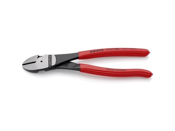 Knipex 74 21 200, Diagonal tang, Kromvanadiumstål, Plast, Rød, 200 mm, 258 g