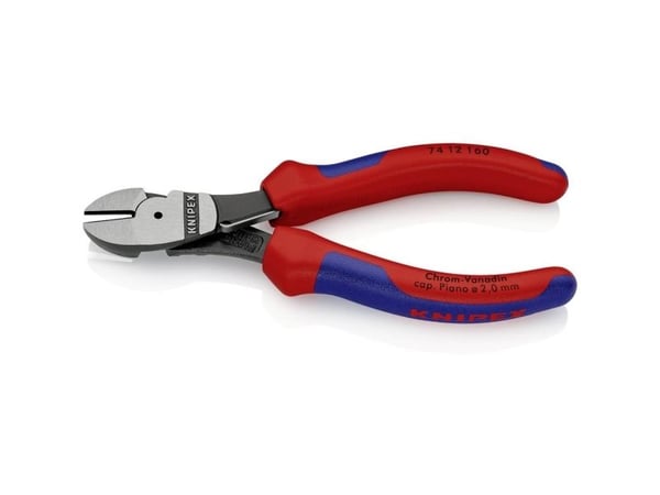 Knipex 74 12 160, Diagonal tang, Kromvanadiumstål, Plast, Blå, Rød, 160 mm, 209 g