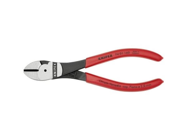Knipex 74 01 160, Diagonal tang, Kromvanadiumstål, Plast, Rød, 160 mm, 178 g