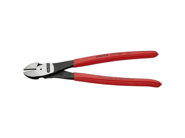 Knipex 74 01 250, Diagonal tang, Kromvanadiumstål, Plast, Rød, 250 mm, 391 g