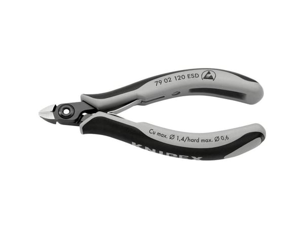 Knipex 79 02 120 ESD, Diagonal tang, 6,5 mm, 6,5 mm, 1,4 mm, 9 mm, Beskyttelse mot elektrostatisk utladning (ESD)