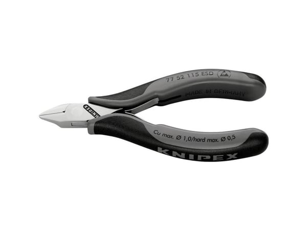 Knipex KP-7752115ESD, Diagonal tang, 1,1 cm, 1,4 cm, 7 mm, 1 mm, Beskyttelse mot elektrostatisk utladning (ESD)