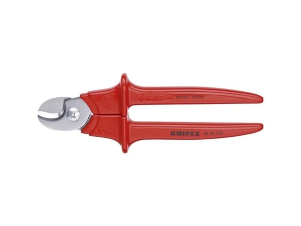 Knipex 95 06 230, Käsikaapelileikkuri, Punainen, Ruostumaton teräs, Ruostumaton teräs, 7 cm, Saksaa