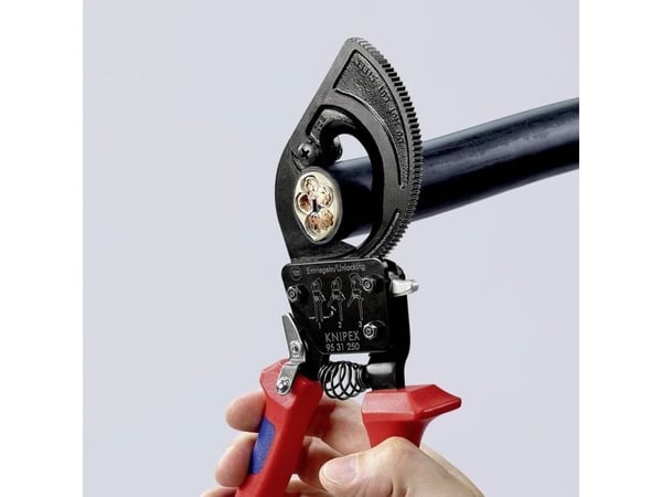 Knipex 95 31 250, Kaapelileikkuri, Sininen, Punainen, Terästä, Musta, Sininen, Punainen, 3,2 cm, REACH