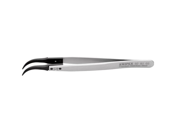 Knipex 92 81 03, Rustfritt stål, Svart, Rustfritt stål, Konisk, Buet, 17 g, 15 mm