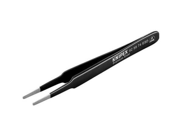 Knipex 92 58 74 ESD, Kromnikkelstål, Sort, Grønn, Flat, Rett, 19 g, 120 mm