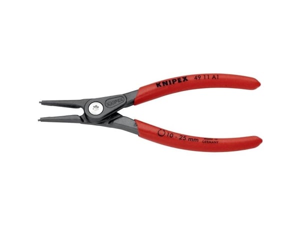 Knipex 49 11 A1 Varmistuspihdit Sopii ulkorenkaisiin 10-25 mm Kärkimäinen muoto suora