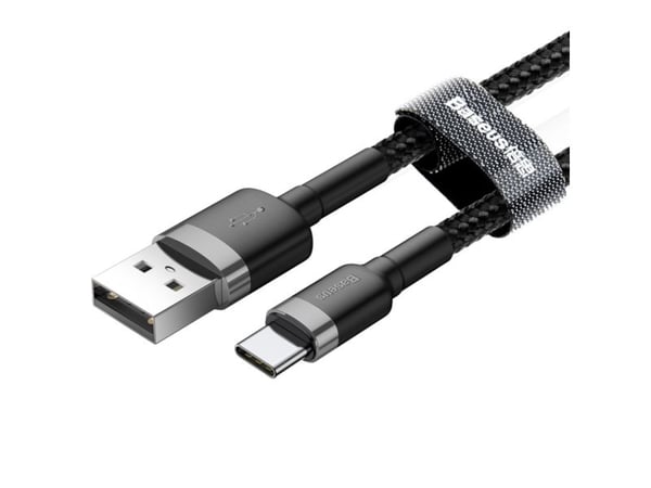 Baseus Cafule - USB-kabel - USB (hann) til 24 pin USB-C (hann) - USB 2.0 - 2 A - 3 m - gråsvart