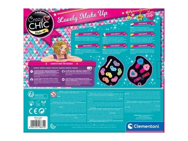 Clementoni Crazy Chic 18642, Sminkesett for barn, 6 år, Flerfarget