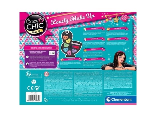 Clementoni Crazy Chic 18632, Lasten meikkisetti, 6 vuosi/vuosia, Monivärinen