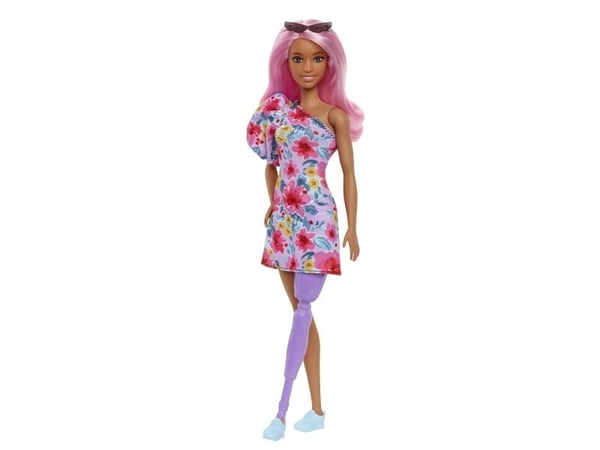Barbie Mattel docka Barbie Fashionistas klänning med axelrem / benprotes HBV21
