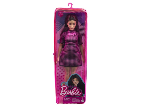 Barbie-dukke Barbie Fashionistas Rosa rutete kjole